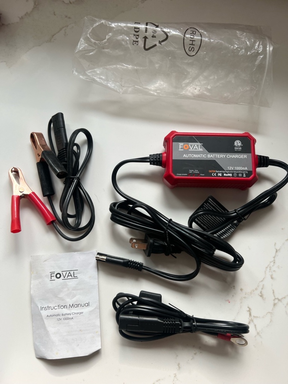 12V Automatic Battery Charger - Red